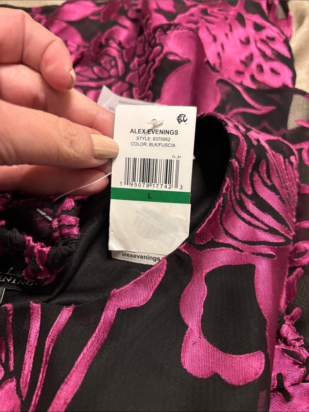 Alex Evenings Printed Tiered Asymmetrical Blouse - Picture 11 of 11